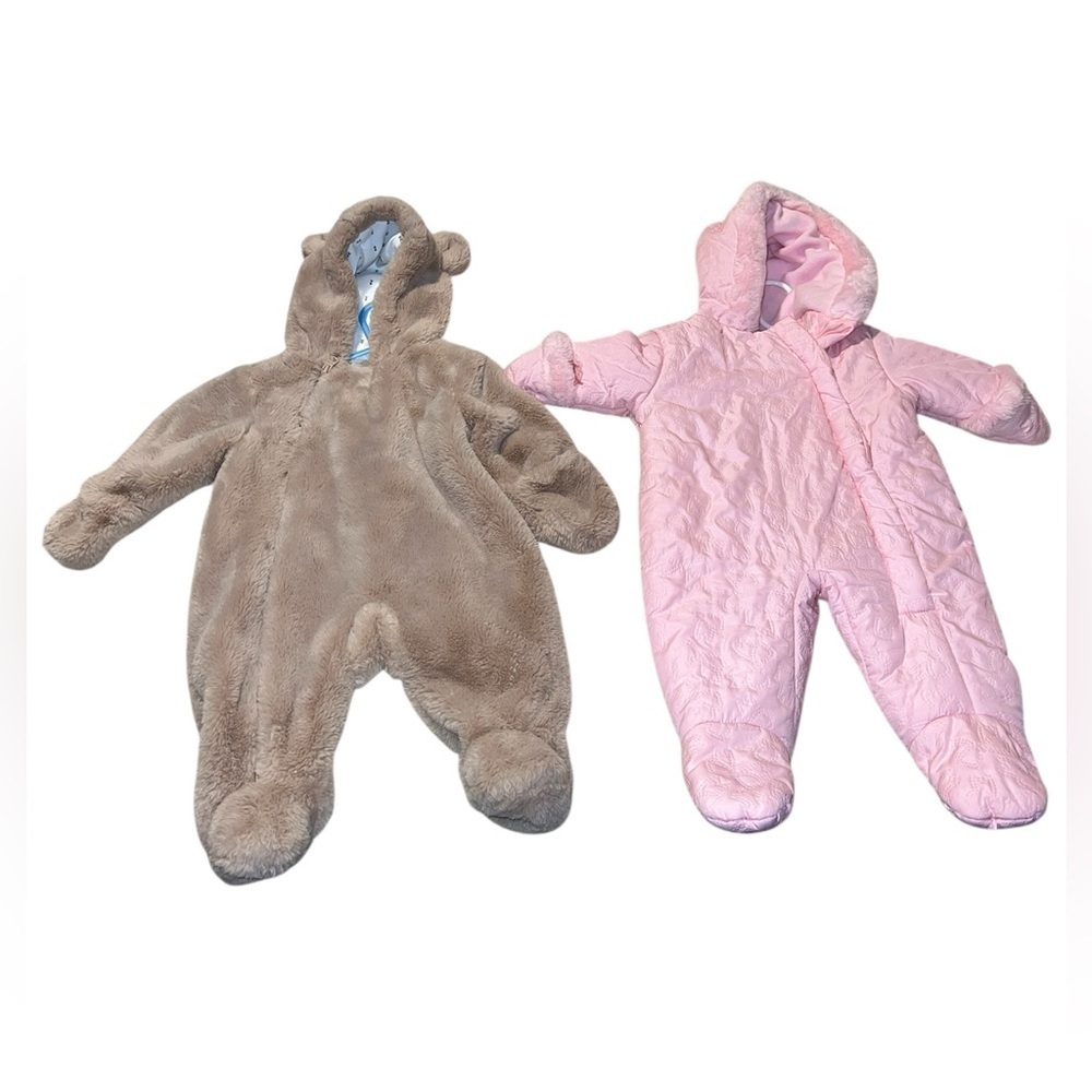 Cozy Winter Duo | Baby Faux-Fur & Quilted Snowsuit Bundle.